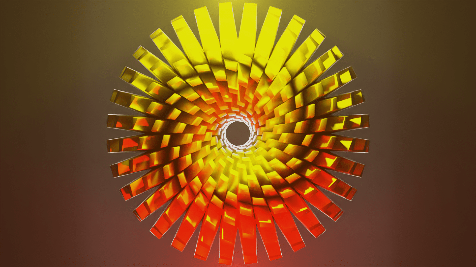 a yellow and red lighting of the spiral